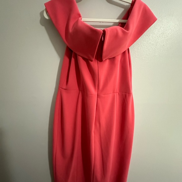 Calvin Klein Coral Pink off the shoulder dress - Picture 6 of 8